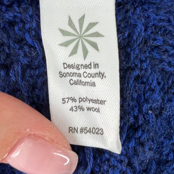 ATHLETA Blue Sweater Wool Ribbed Crew Neck Knit Classic Fit Size X-Small XS - Picture 7 of 8